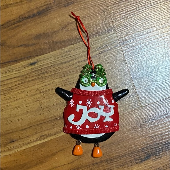 Penguin Christmas 🎄 Ornament Wearing A JOY Sweater - Picture 2 of 7
